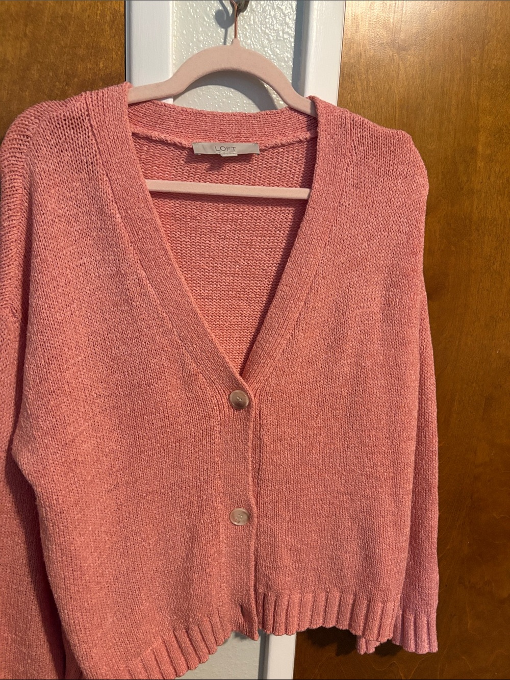 Pink chunky knit sweater